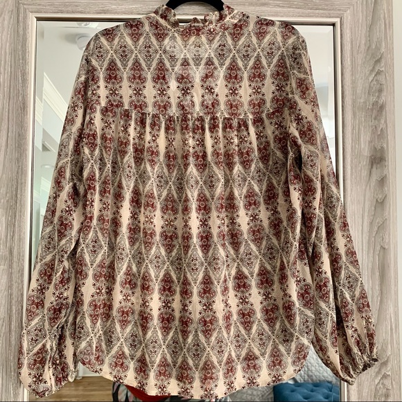 Hollister pretty patterned neck tie boho patterned top - Picture 4 of 6